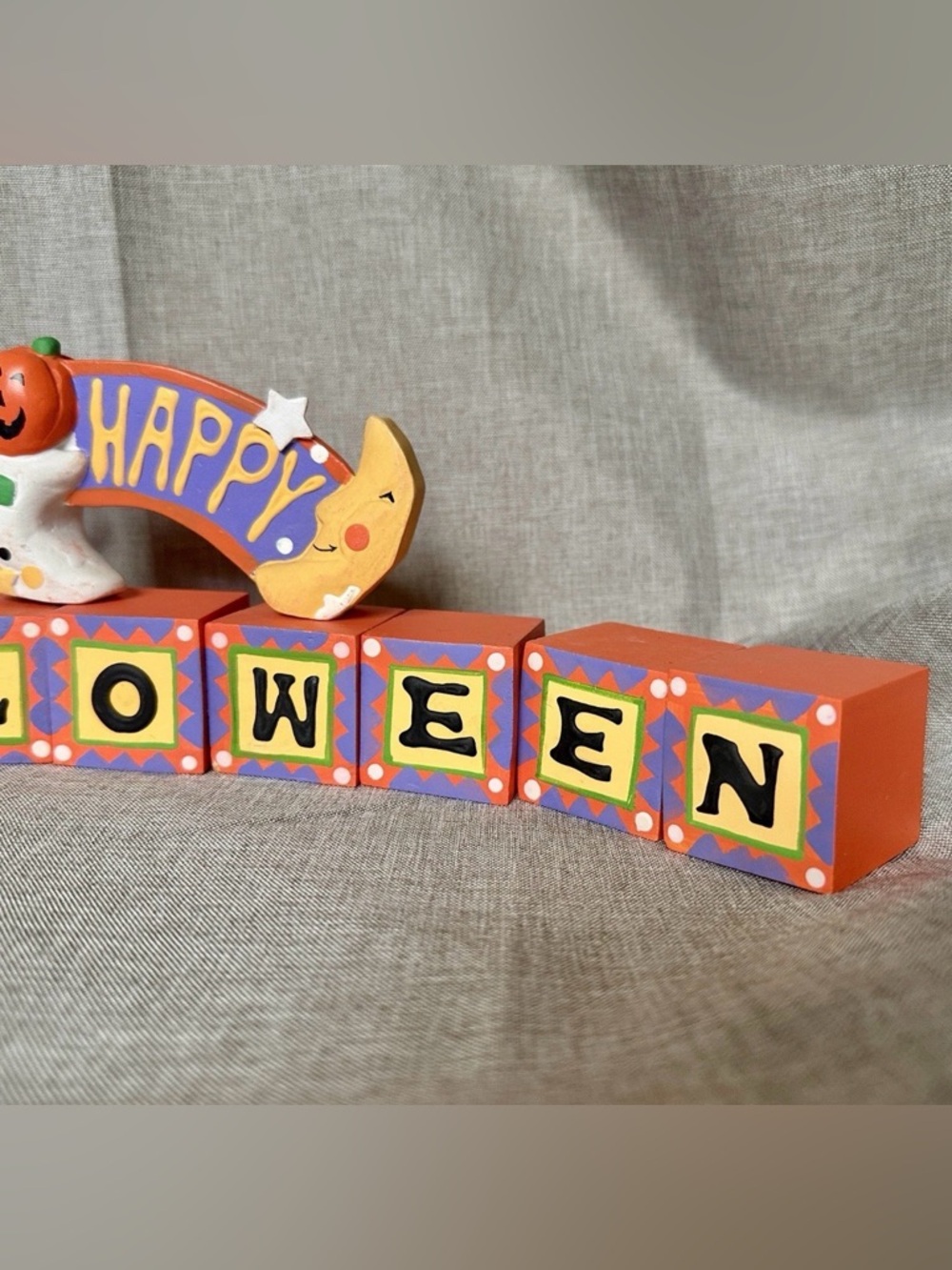 Vintage Midwest of Cannon Falls wooden Happy Halloween Letter Blocks Importers - Picture 5 of 9